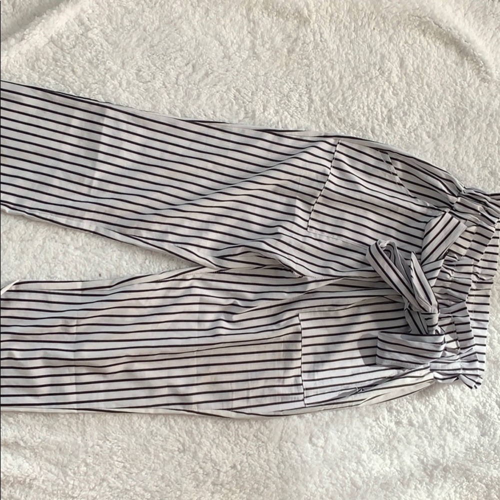 White striped pants